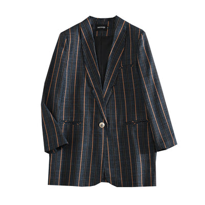 Temperament striped small suit suit women