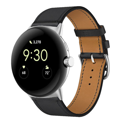 Applicable To Google Watch Microfiber PU Leather Contrast Color Strap