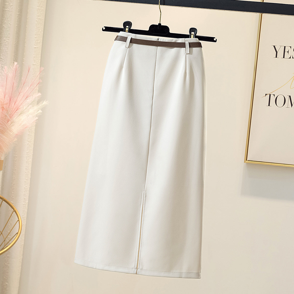 Suit Fabric Simple Skirt Women"s Spring And Summer New Slim