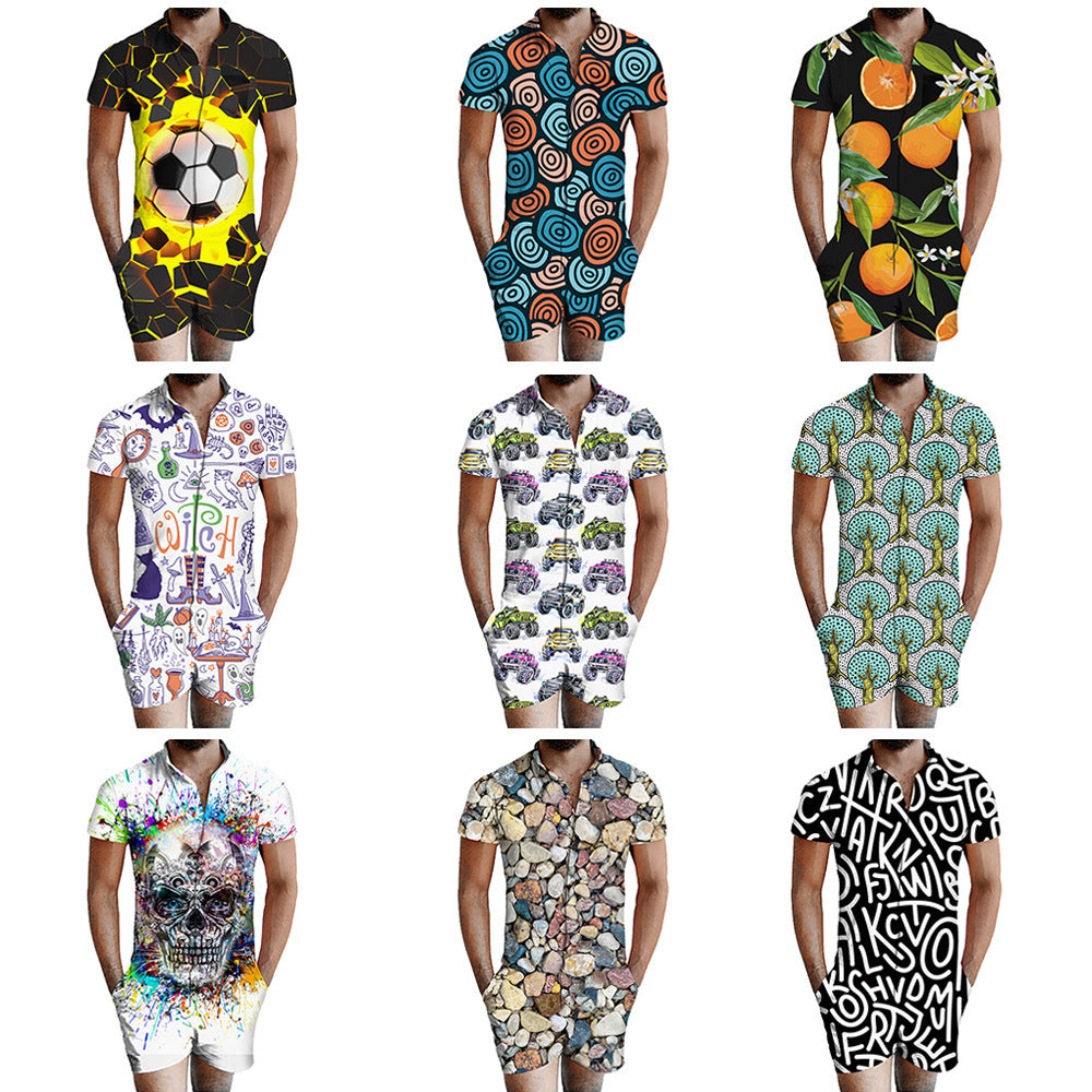 3D Shorts Suit for Men – One-Piece Summer Outfit Spain