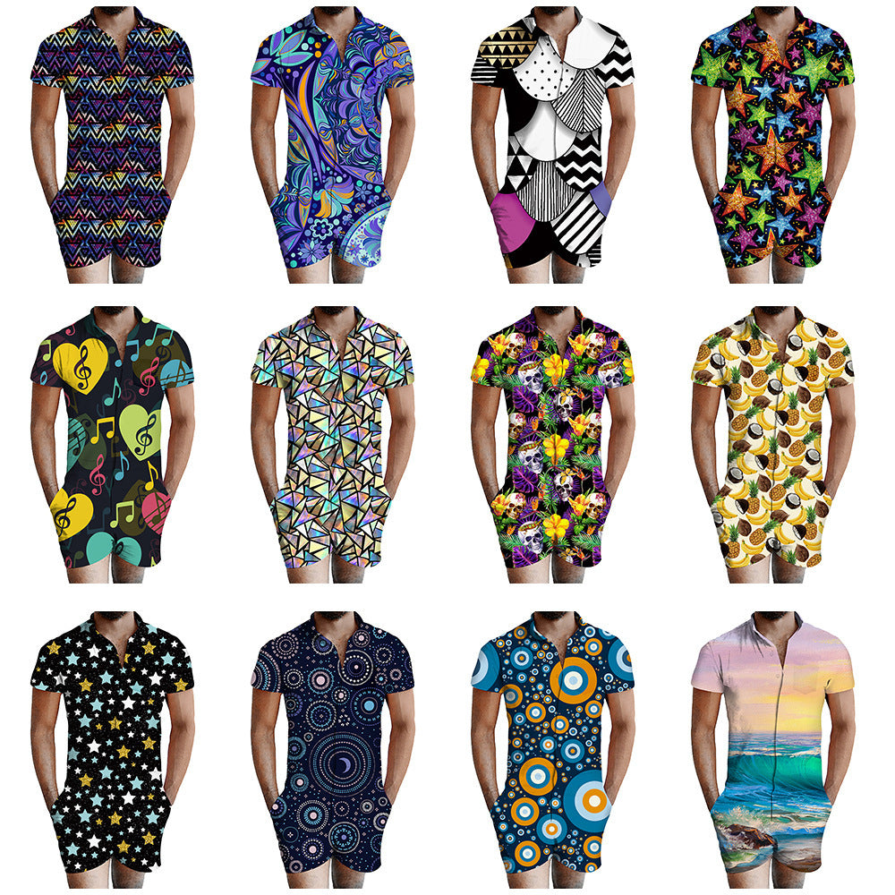 3D Shorts Suit for Men – One-Piece Summer Outfit Spain