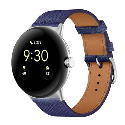Applicable To Google Watch Microfiber PU Leather Contrast Color Strap