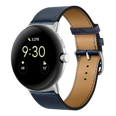 Applicable To Google Watch Microfiber PU Leather Contrast Color Strap