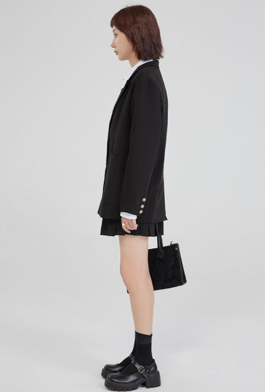 Black Suit Jacket Women''s Sense Of Design Niche Autumn Loose