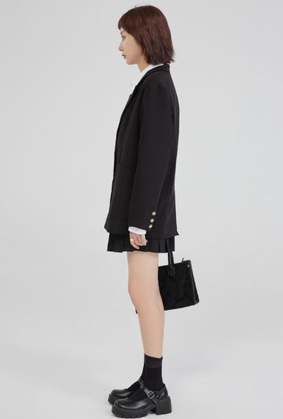 Black Suit Jacket Women''s Sense Of Design Niche Autumn Loose