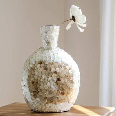 French Entry Lux Golden Shell Art Vase