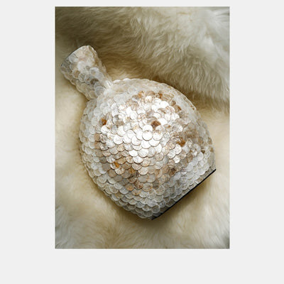French Entry Lux Golden Shell Art Vase