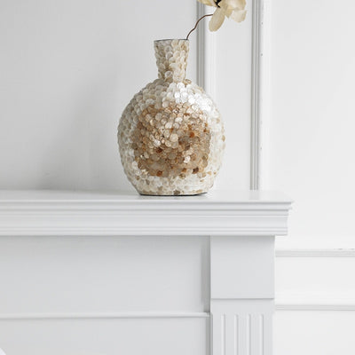 French Entry Lux Golden Shell Art Vase