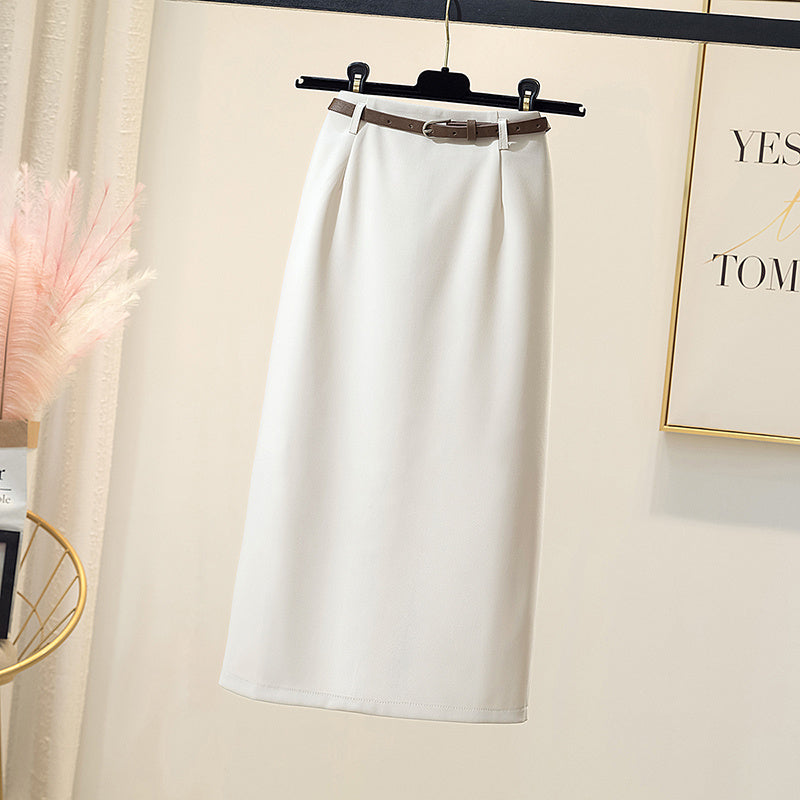 Suit Fabric Simple Skirt Women"s Spring And Summer New Slim