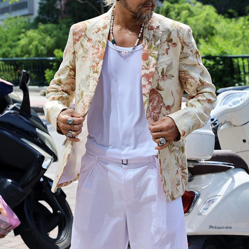 Trendy Casual Print Suit for Men