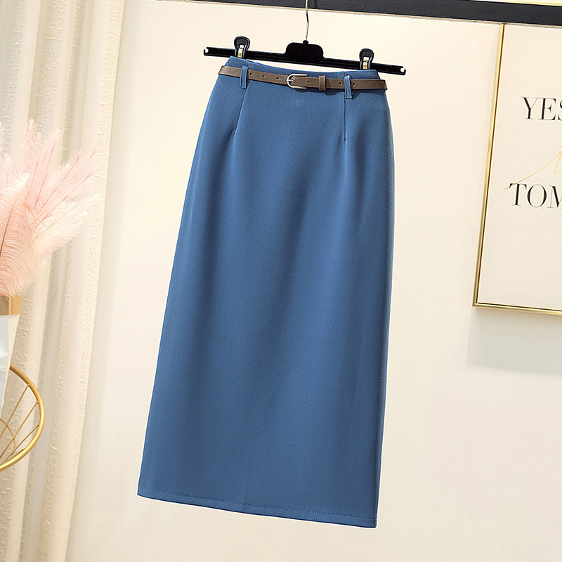 Suit Fabric Simple Skirt Women"s Spring And Summer New Slim
