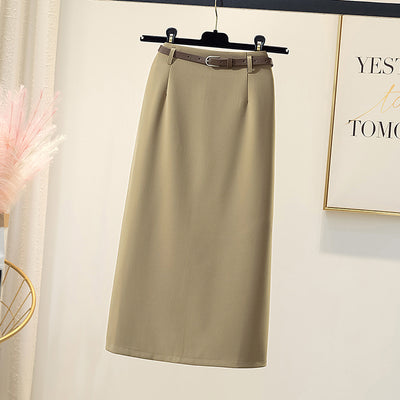 Suit Fabric Simple Skirt Women"s Spring And Summer New Slim