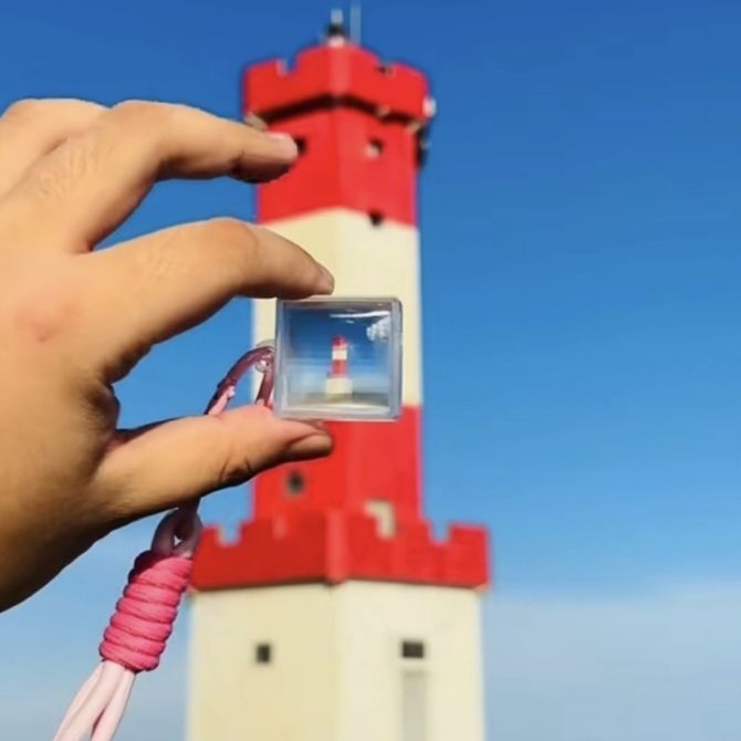 Fashion Pixel Filter Keychain Acrylic Pendant