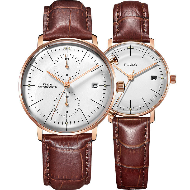 Men's And Women's FWaterproof Belt Watch