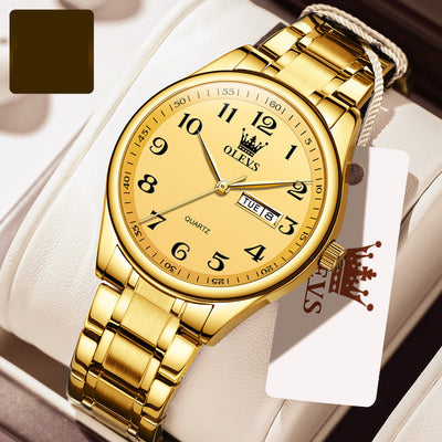 Aged Waterproof Steel Band Calendar Trend Men's Watch Men