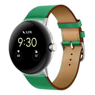 Applicable To Google Watch Microfiber PU Leather Contrast Color Strap