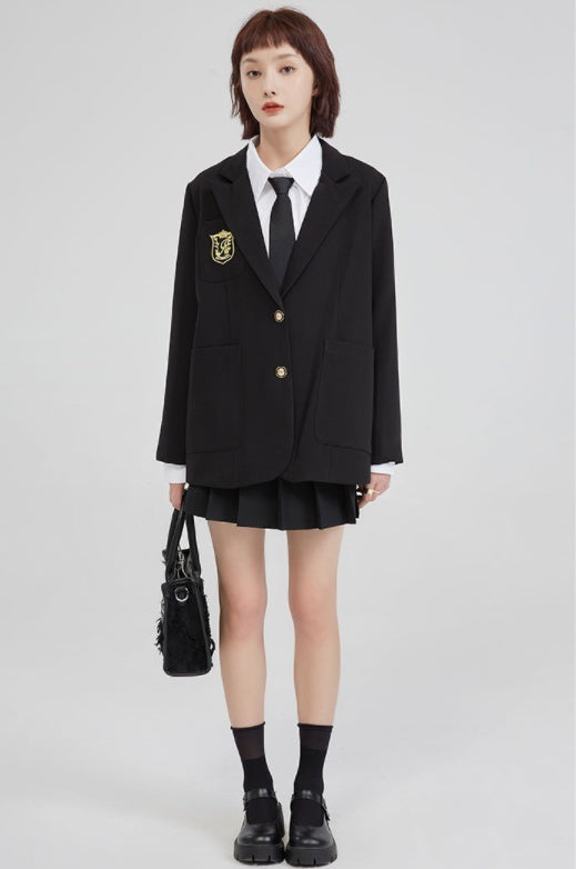Black Suit Jacket Women''s Sense Of Design Niche Autumn Loose