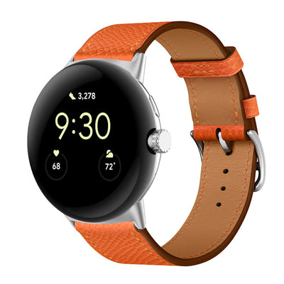 Applicable To Google Watch Microfiber PU Leather Contrast Color Strap